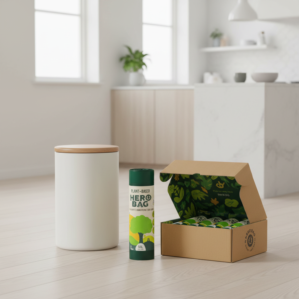 Hero Bags in Minimalist Kitchen